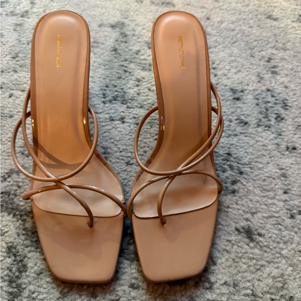 PrettyLittleThing Nude Strappy Heels